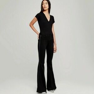 L'AGENCE BRAND NEW 'THE SOLANA' BLACK FLARED TUXEDO STRIPED JEANS SIZE 28 NWOT